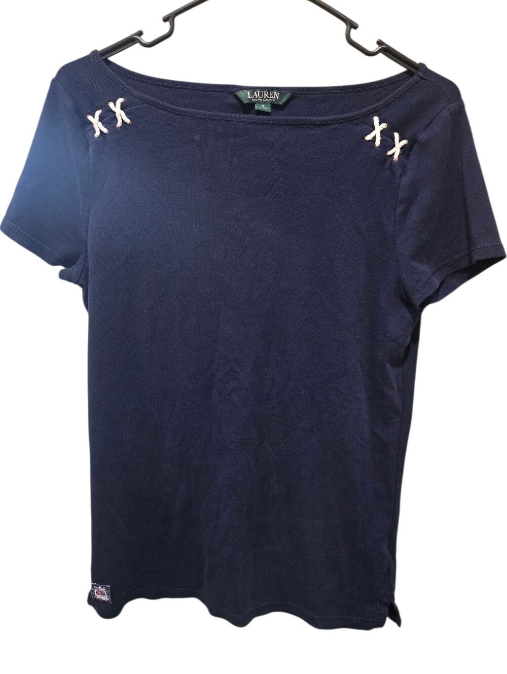 Ralph Lauren Short-Sleeve Tee with Cross-Stitch Detail Size Medium